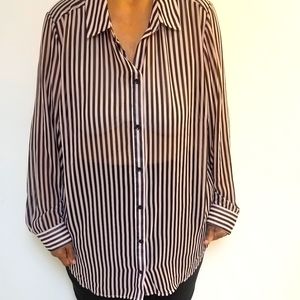 Long-sleeved striped blouse